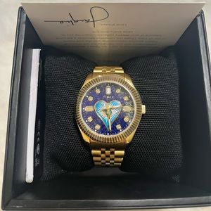 Timex Legacy x Jacquie Aiche Lapis Tribe Eye 36mm Watch - Gold, Turquoise heart